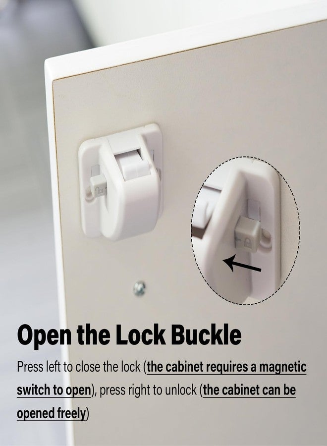 kimitimi 12 Pack Magnetic Cabinet Locks Baby Proofing - Child Safety Cabinet Latch Locks with Adhesive, No Drill or Tools Installation, for Cabinets Drawers Doors - Image 4