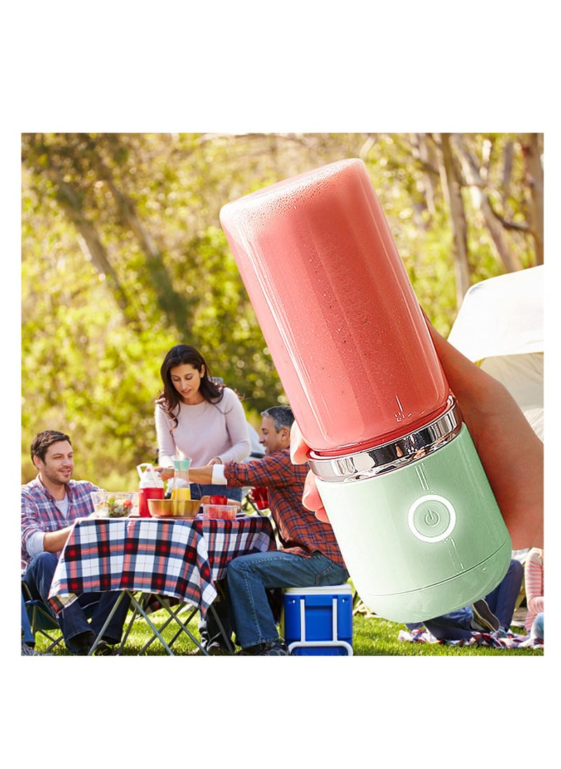 SYOSI - Portable Juice Blender,mini glass portable smoothie maker,refillable bottle blender travel juicer manual,for fruit juices and milkshakes (green) - Image 1