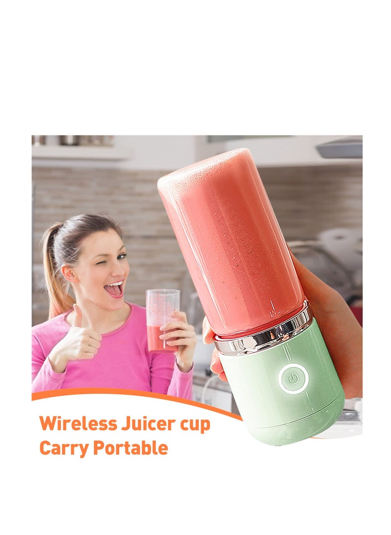 SYOSI - Portable Juice Blender,mini glass portable smoothie maker,refillable bottle blender travel juicer manual,for fruit juices and milkshakes (green) - Image 1