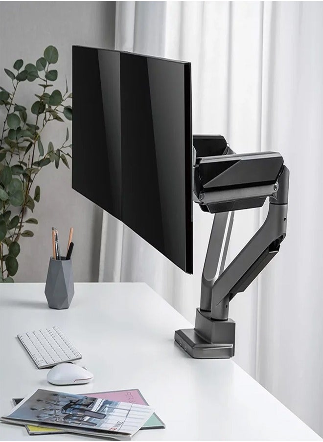 Skill Tech SH52 C024 Economy Heavy-Duty Dual Monitor Gas Spring Arm for 17"-35" Screens, VESA 100x100mm, 15kg Load Capacity – Black  - Image 3