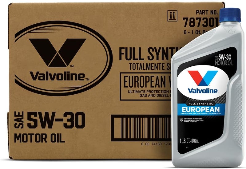 Valvoline زيت محرك فالفولين للسيارات الأوروبية بالكامل صناعي SAE 5W30 1 QT علبة من 6 - Image 1