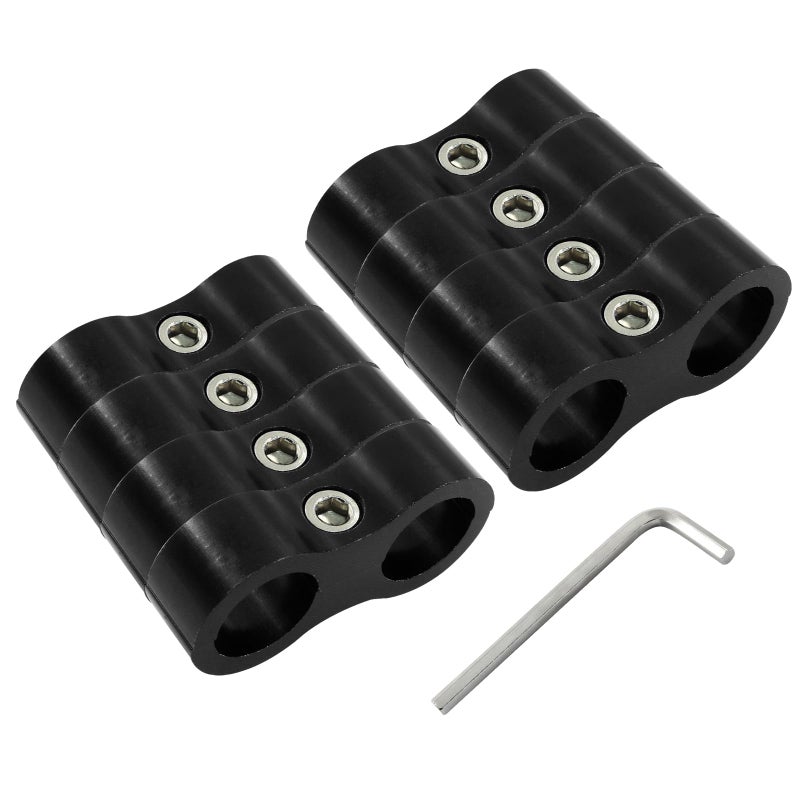 Moicstiy 8 Pcs 8AN Hose Separator Clamp AN8 Fuel line Mounting Clamps Black Aluminum Hose Fitting Adapter - Image 2