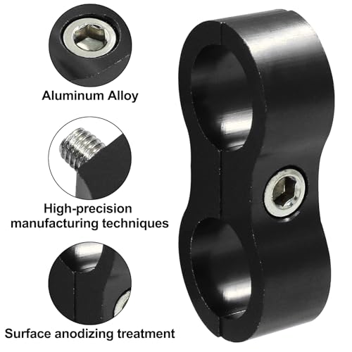 Moicstiy 8 Pcs 8AN Hose Separator Clamp AN8 Fuel line Mounting Clamps Black Aluminum Hose Fitting Adapter - Image 3