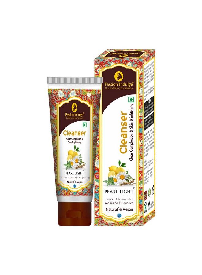 passion indulge Natural Pearl Light Cleanser For Skin Brightening Glowing Skin Vitamin C With Lemon & Chamomile Essential Oil Manjistha & Liquorice Extract| Men & Women; Vegan & Natural 100 Ml - Image 3