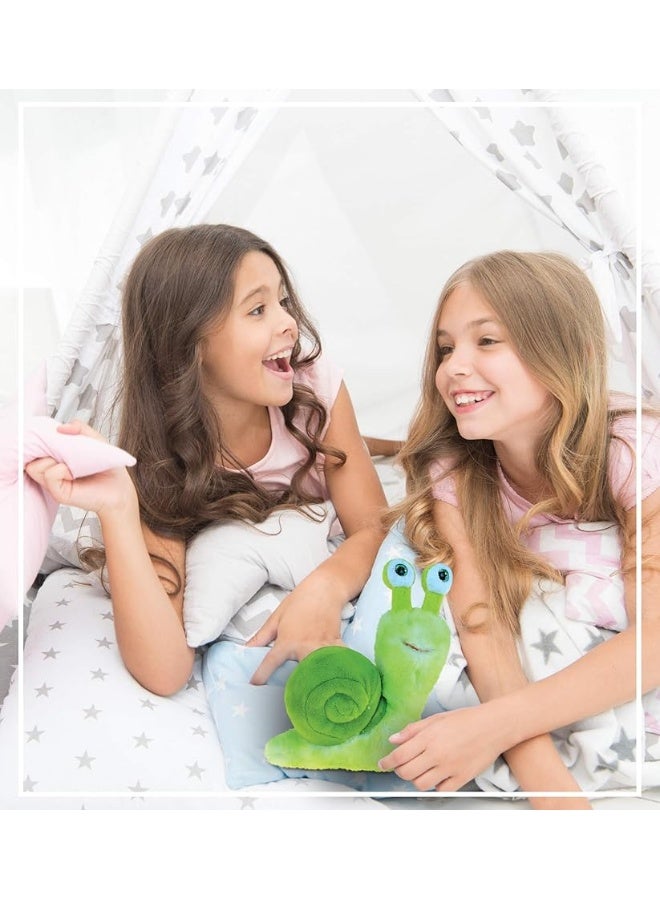 Puzzled DolliBu Green Snail Plush  Super soft stuffed animal Snail Cute Realistic Stuffed Animal Snail Toy for Boys and Girls Adorable Plush Animal Snail Gift for Baby Kids and Adults  7 Inches - Image 1