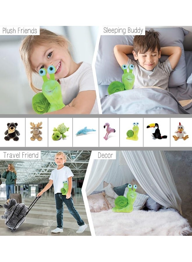 Puzzled DolliBu Green Snail Plush  Super soft stuffed animal Snail Cute Realistic Stuffed Animal Snail Toy for Boys and Girls Adorable Plush Animal Snail Gift for Baby Kids and Adults  7 Inches - Image 3