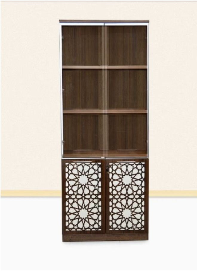 KARNAK - Wooden Book Shelf Rack Wardrobe Bookcase Cabinet-Cupboard for Living Room, Home, Office, Baby Room  2125-2D-Brown-White - Image 1