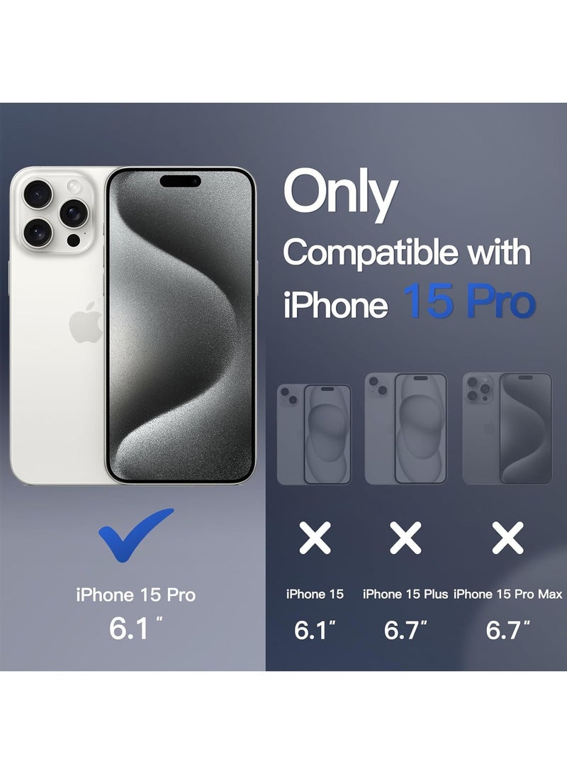 Magnetic Case for iPhone 15 Pro 6.1-Inch Compatible with MagSafe, Translucent Matte Back Slim Shockproof Phone Cover (White) - Image 2