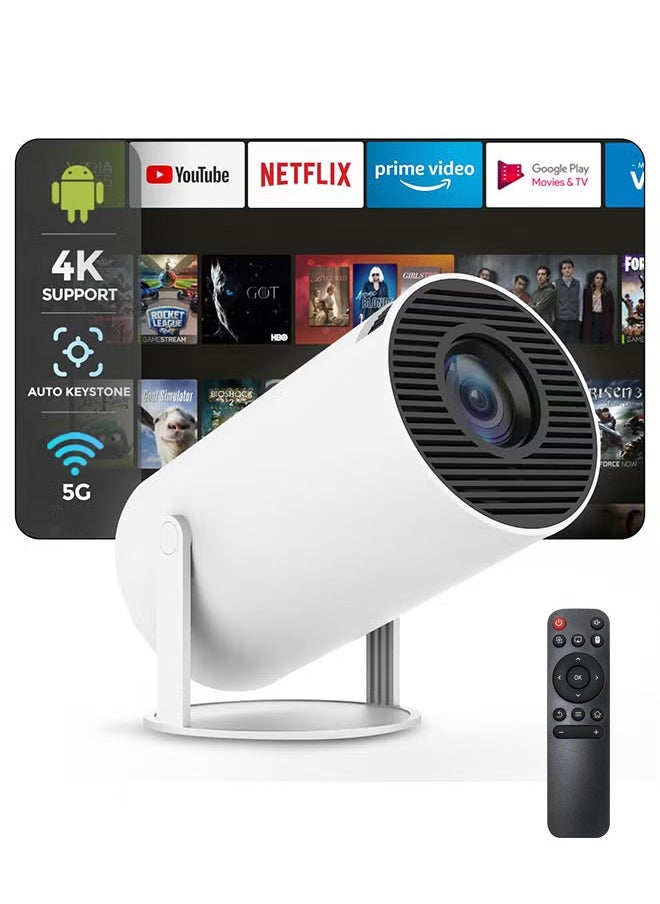 ProPremier Android Smart 1080P Projector Portable Auto Keystone WiFi Bluetooth 130 Inch Screen 180 Degree Flip Portable Projector Home Theater Full HD 1080P for Indoor Outdoor Home Birthday Gift Compatible with TV Stick/HDMI/USB/PS5/iOS/PS4.  - Image 1