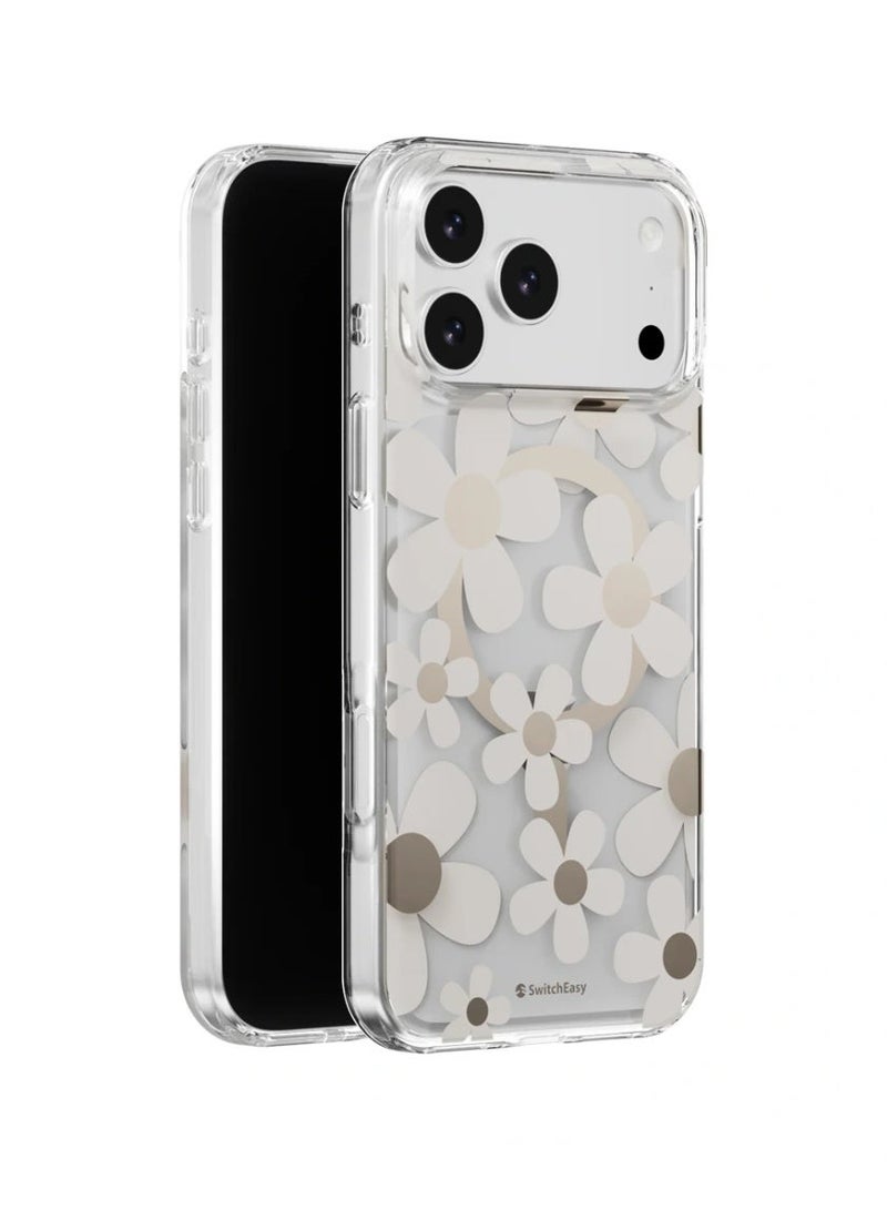 سويتش إيزي جراب SwitchEasy Fleur ثلاثي الأبعاد المقاوم للصدمات لهاتف iPhone 17 Pro Max | MagSafe - رمادي ذهبي - Image 1