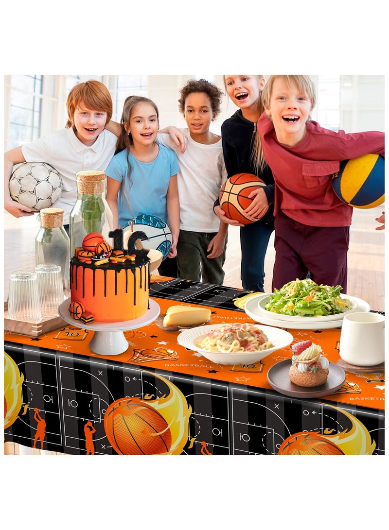 FRUITFUL PARTY Basketball Disposable Party Tablecloths Set, 3pcs Basketball Party Table Cover for Sport Birthday Party Decorations(Size: 274cm×137cm/108"× 54") - Image 4