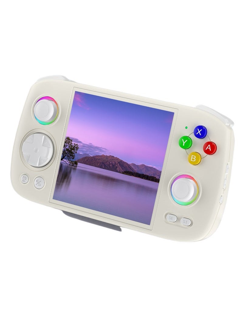 ANBERNIC  - ANBERNIC RG Cube Retro Handheld Game Console 64bit Android 13 Unisoc T820 3.95 Inch IPS Screen Hall Joystick RGB lighting effect (White) - Image 1
