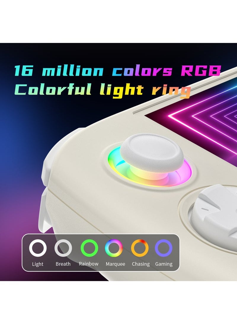 ANBERNIC  - ANBERNIC RG Cube Retro Handheld Game Console 64bit Android 13 Unisoc T820 3.95 Inch IPS Screen Hall Joystick RGB lighting effect (White) - Image 1