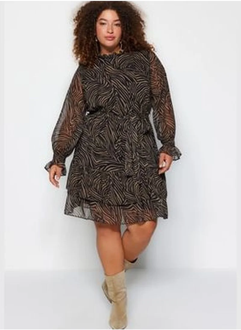 trendyol Multicolored Animal Print Mini Woven Dress TBBAW24AH00056