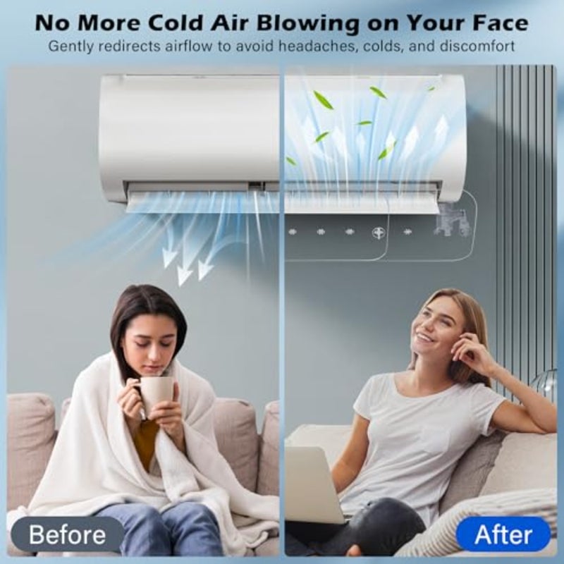 عاكس هواء مركزي، عاكس مكيف هواء سبليت، حجم قابل للتعديل، عاكس تدفق هواء تيار متردد مركزي شفاف، مناسب لمعظم فتحات الهواء المنفصلة وشبكات عاكس الهواء المركزي - Image 4