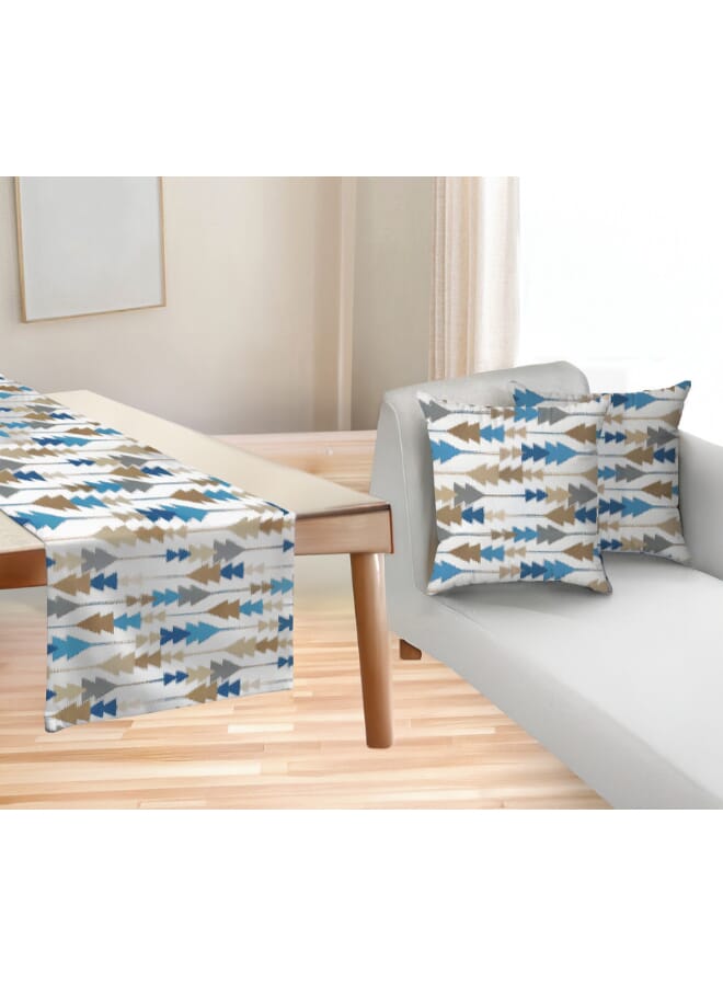  انتكس بيت الستائر طقم إنتكس هوم صوفيا إليجانس من 3 قطع - مفرش طاولة فاخر من الكتان المخملي (45 × 135 سم) وغطائي وسادة (45 × 45 سم) - Image 1