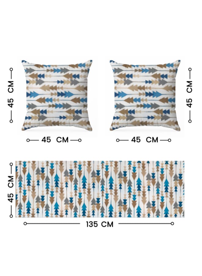  انتكس بيت الستائر طقم إنتكس هوم صوفيا إليجانس من 3 قطع - مفرش طاولة فاخر من الكتان المخملي (45 × 135 سم) وغطائي وسادة (45 × 45 سم) - Image 2
