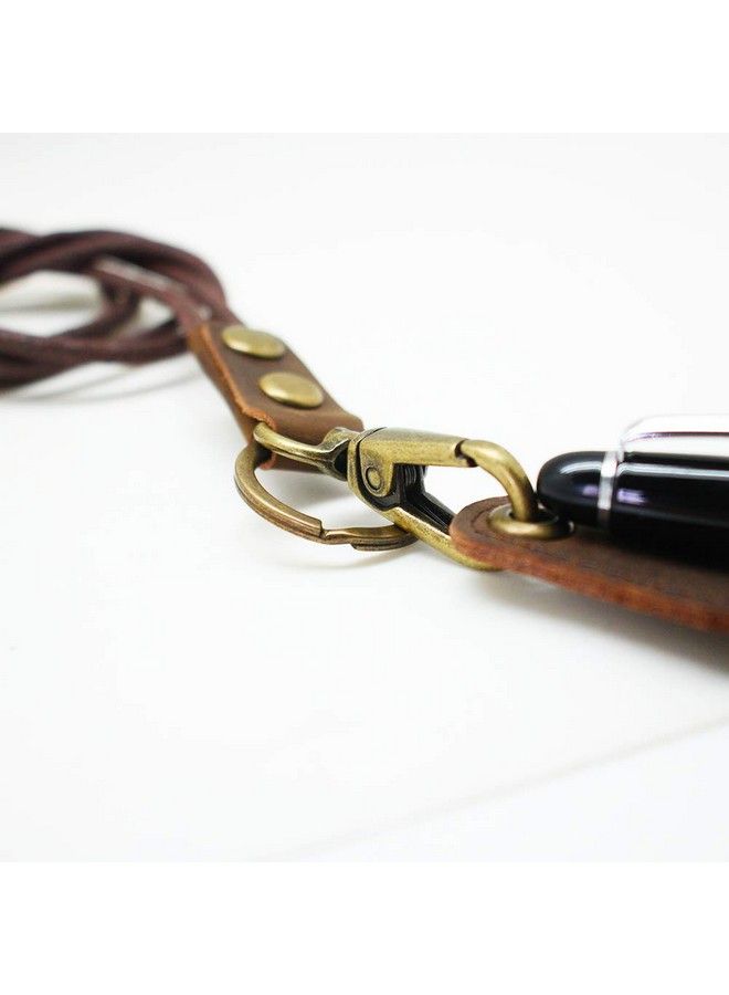 boshiho Crazy Horse Cowhide Leather Lanyard Pen Holder - Image 5