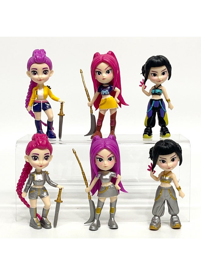 general K-Pop "Demon Hunter" girl group figurine model set