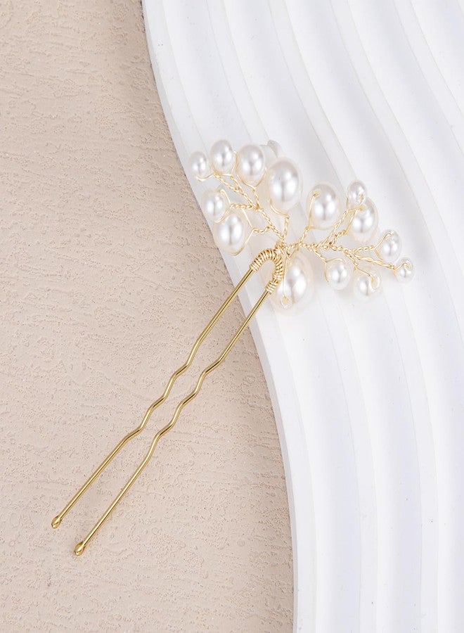 SELFCLOUD Handmade Bridal Wedding Hair Pins 9Pcs White Flower Pearl Bridal Hair Accessories for Women Brides and Bridesmaid - Image 5