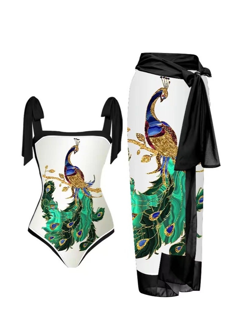 Women's Beach Vacation Style Covered Belly Swimsuit - Image 1