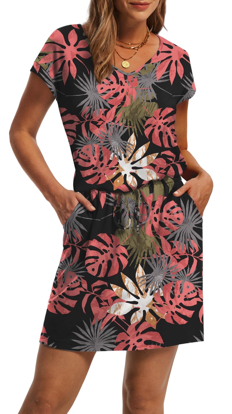 OFEEFAN Tshirt Dress Women Boho Summer Dresses for Women 2026 Beach Vacation Clothes Cruise Vacation Outfits Hawaiian Dresses Business Casual Work Office Resort Wear M - Image 3