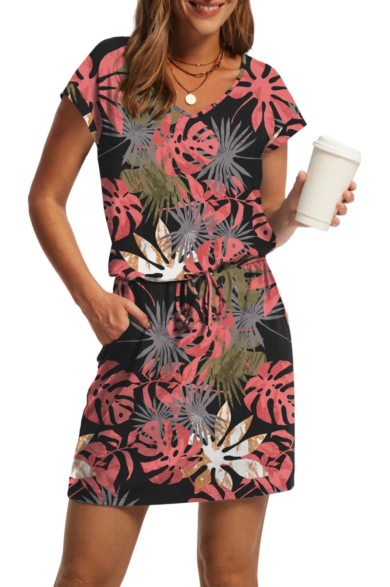 OFEEFAN Tshirt Dress Women Boho Summer Dresses for Women 2026 Beach Vacation Clothes Cruise Vacation Outfits Hawaiian Dresses Business Casual Work Office Resort Wear M - Image 1