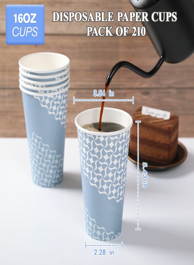 MUCHII 16 oz Paper Coffee Cups, Disposable Paper Cups 210 Count, Disposable Paper Cups for Hot Beverage, Paper Drinking Cups Big for Home use, Office, Restaurant and Events - Image 4