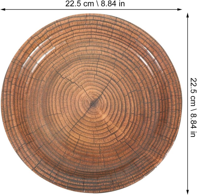 DOITOOL Wood Grain Party Paper Plates 9-inch 10pcs Disposable Dessert and Gathering Plates for Picnic, Festival, and Holiday Use - Image 2