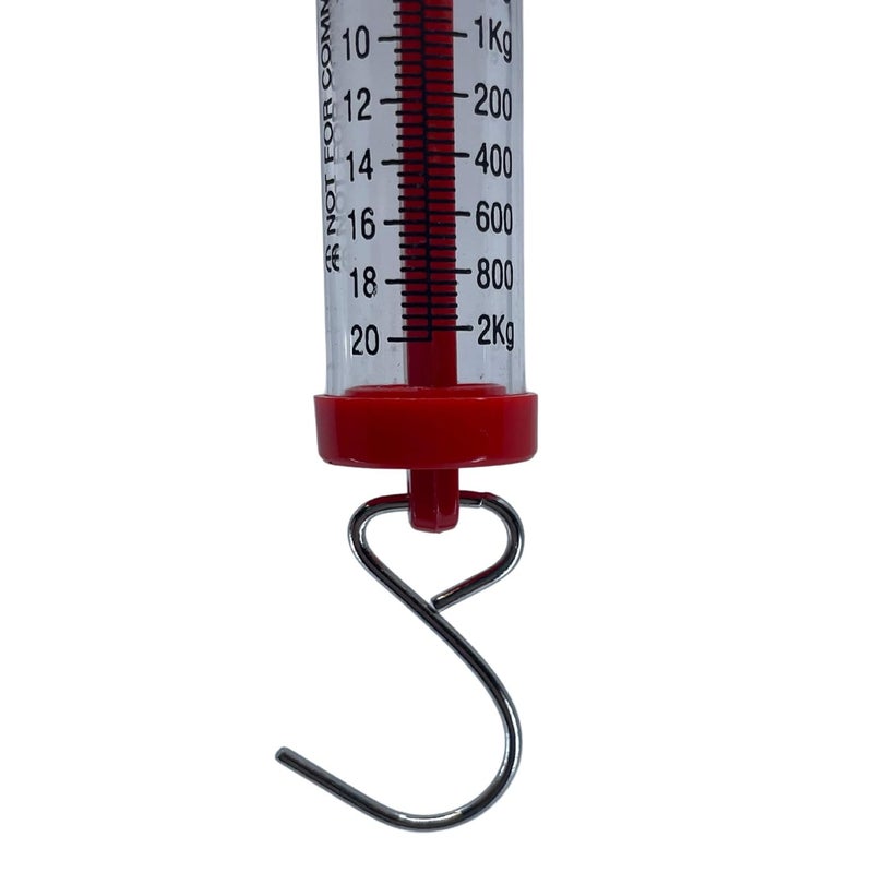 EISCO Labs Acrylic Tubular Spring Scale (Dynamometer) 20N/2kg Capacity - Pull Scale, Force Meter - Image 3