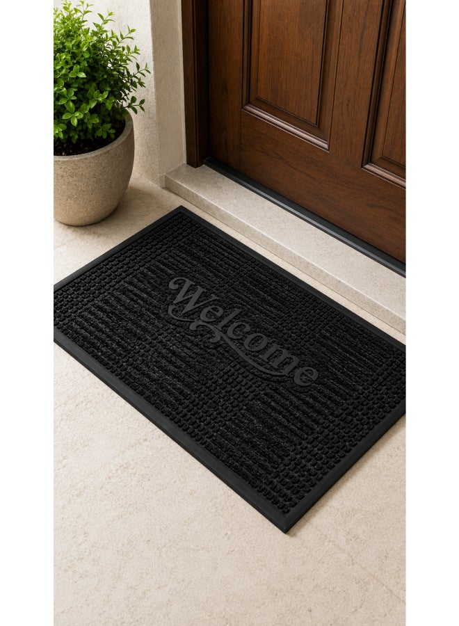 Home auraa Welcome Doormat Embossed  40x60cm | Non Slip Rubber Material | Indoor Outdoor Durable Entrance Doormats - Image 2