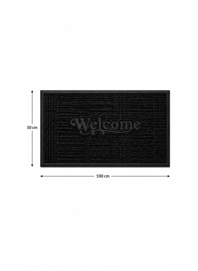 Home auraa Welcome Doormat Embossed  40x60cm | Non Slip Rubber Material | Indoor Outdoor Durable Entrance Doormats - Image 5