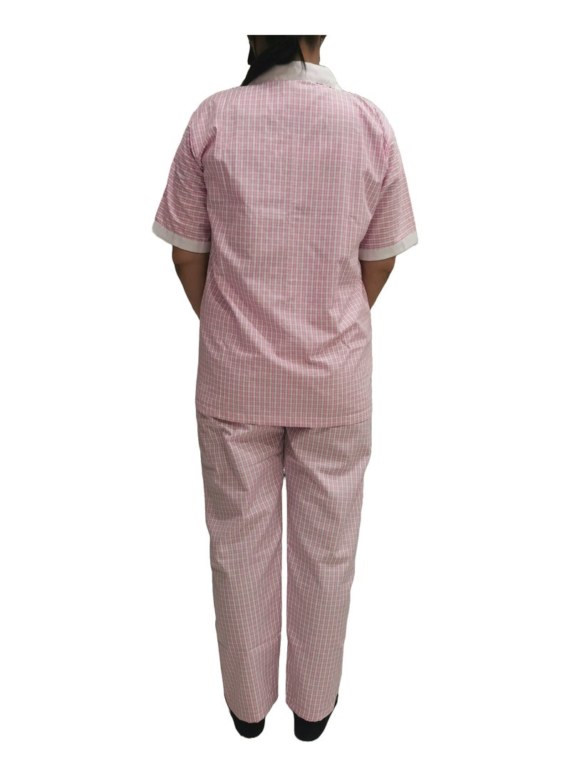 Rannah's Uniform Women's Housekeeper Uniform, Pink Housemaid Large Checkers Uniform Design, Summer Fabric, Light Fabric - Image 5