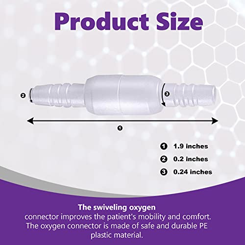 Gadget Beyond Oxygen Tubing Swivel Connector 10 Pack - Original Connector's 10 PCS Cannula Connectors, Oxygen tubing connectors Oxygen Hose connectors Avoid Tube Tangles Male to Male… - Image 3