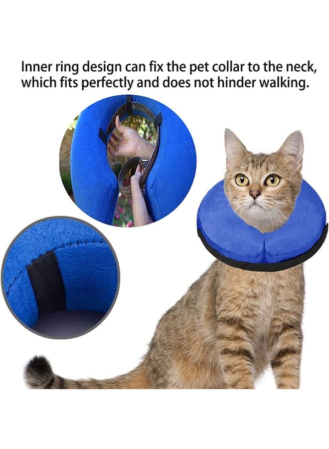 Blue Inflatable Dog Cone Collar Adjustable Pet Recovery Collar For Surgery Protection XS Size - Image 5