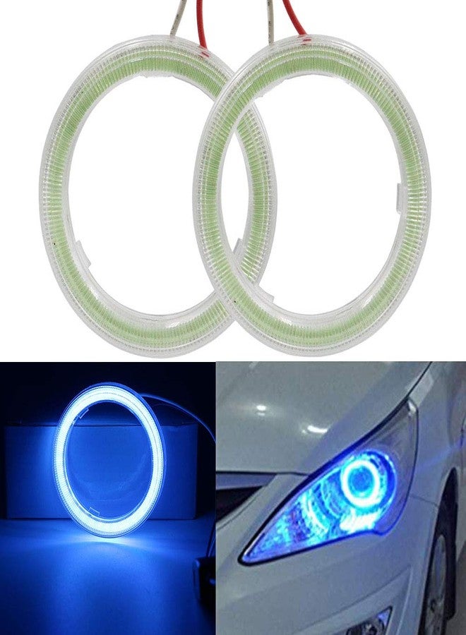 YSY 1 Pair Ice Blue 120MM 93SMD COB LED Angel Eyes with Shell Car Headlamp Bulbs Halo Ring Lights DRL Decoration DC 12V 24V (120mm, Ice blue) - Image 1