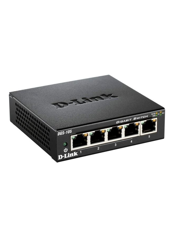 D-Link DGS-105 5-Port Gigabit Unmanaged Desktop Switch Black - Image 2