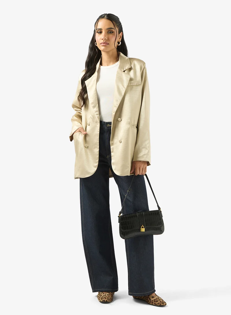 جينجر بليزر ساتان واسع