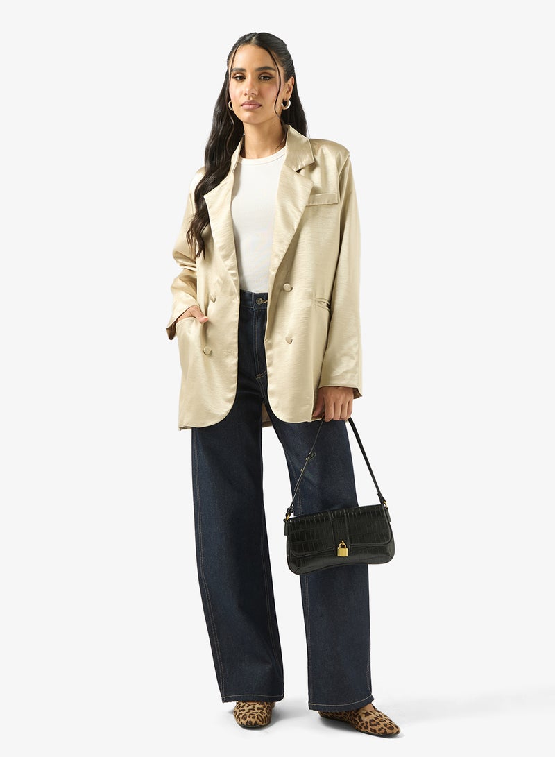 Ginger Oversize Satin Blazer - Image 4