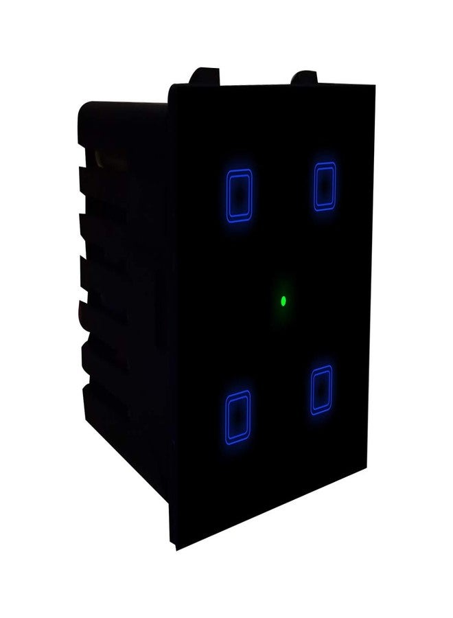 Smarteefi Touch 4 Port WiFi Smart Switch, Execute Schedule Even if no Internet, Compatible with Alexa/Google Home (Black) - Image 1