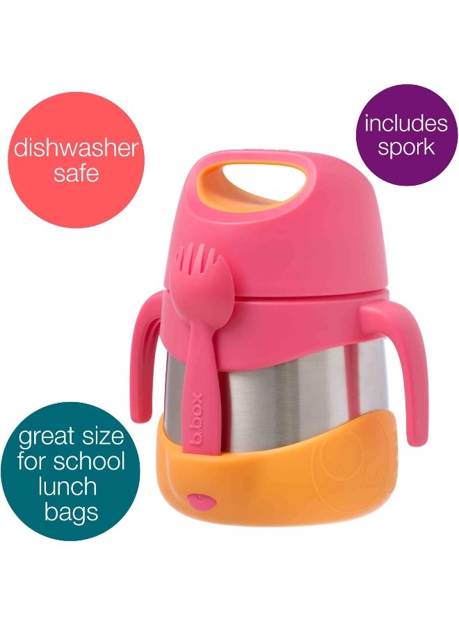 b.box Insulated Food Jar, Insulated Double Wall Stainless Steel Food Container with Spoon for Kids, Keeps Food Cold up to 7 hrs and Warm up to 5 hrs, 11oz, Strawberry Shake/Pink - Image 4