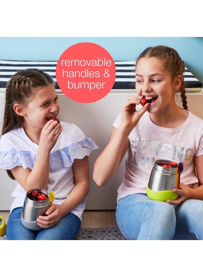 b.box Insulated Food Jar, Insulated Double Wall Stainless Steel Food Container with Spoon for Kids, Keeps Food Cold up to 7 hrs and Warm up to 5 hrs, 11oz, Strawberry Shake/Pink - Image 5