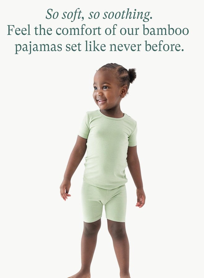 PurComfy SuperSoft Short Sleeve Toddler Pajama Set, 4-Piece Bamboo Viscose Unisex Sleepwear, Baby Boys Girls Sung Fit Summer Clothes - Image 2