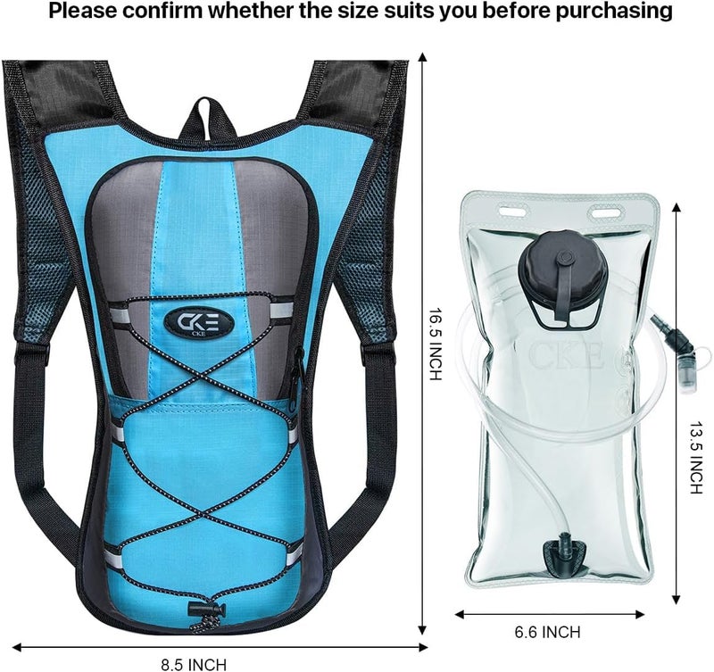 CKE Hydration Backpack Hydration Pack Water Backpack with 2L(70-Ounce) Hydration Bladder for Men Women Kids for Running Hiking Biking Climbing - Image 4