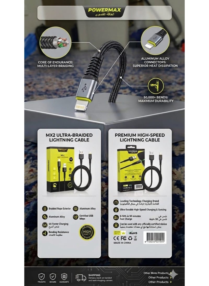 PowerMax Lightning To USB Cable - 1 Meter. - Image 3