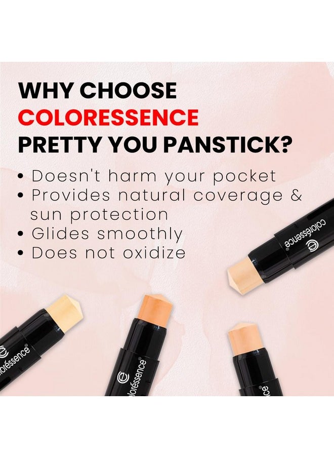 Coloressence - Pretty You Makeup Panstick Concealer For Everyday Natural Skin Coverage With Sun Protection | Sheer To Medium Coverage & Dewy Finish Long Lasting Formula | Caramel, All, 1 Count - Image 1
