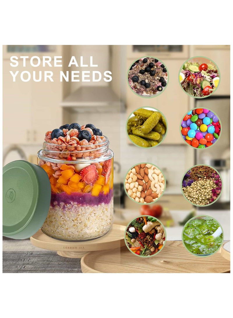 Anmi 8 Pack Glass Food Storage Containers with Lids, Glass Jars with Airtight Lids for Snacks, Yogurt, Chia Pudding - Image 3