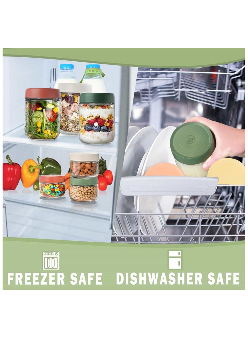 Anmi 8 Pack Glass Food Storage Containers with Lids, Glass Jars with Airtight Lids for Snacks, Yogurt, Chia Pudding - Image 5