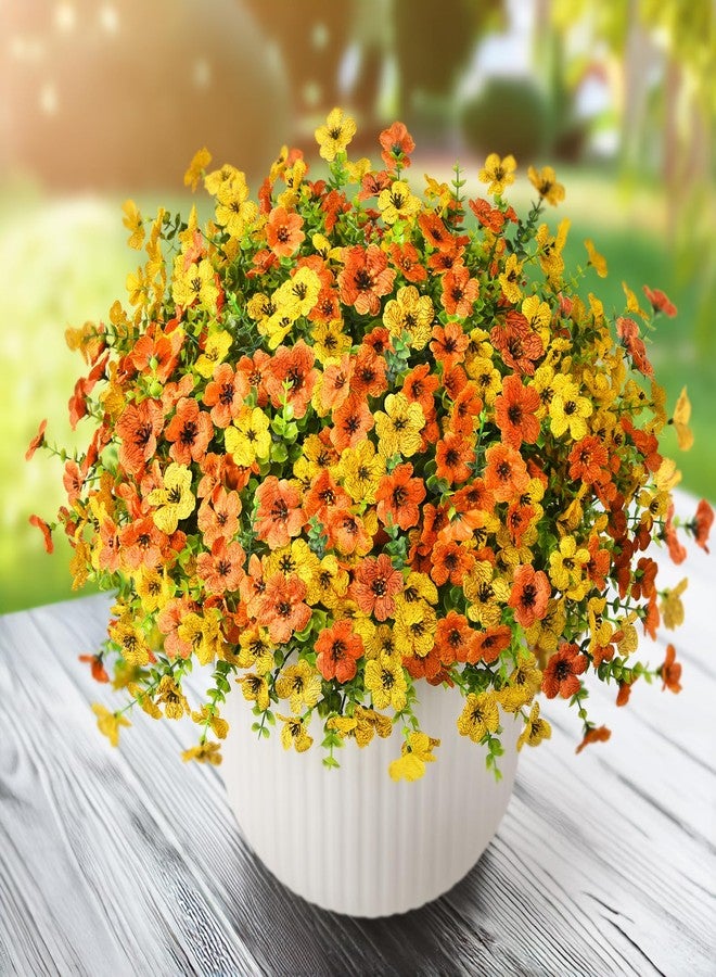 ZFProcess Artificial Faux Plants Flowers Outdoors Spring Decoration, 12 Bundles Faux Silk Colorful Daisy Flowers Look Real UV Resistant No Fade for Garden Porch Window Box Pot Planters Decor(Orange Yellow) - Image 4