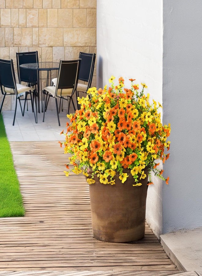 ZFProcess Artificial Faux Plants Flowers Outdoors Spring Decoration, 12 Bundles Faux Silk Colorful Daisy Flowers Look Real UV Resistant No Fade for Garden Porch Window Box Pot Planters Decor(Orange Yellow) - Image 5